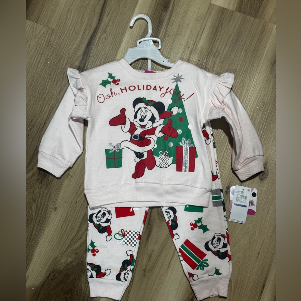NWT Minnie Mouse Disney girls fleece sweatshirt set